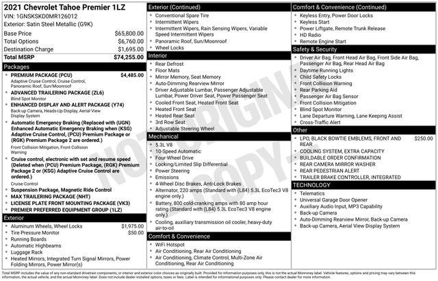 2021 Chevrolet Tahoe Premier