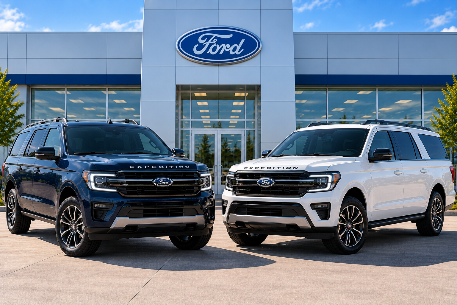 ford-expedition-and-expedition-max-in-front-of-ford-dealer