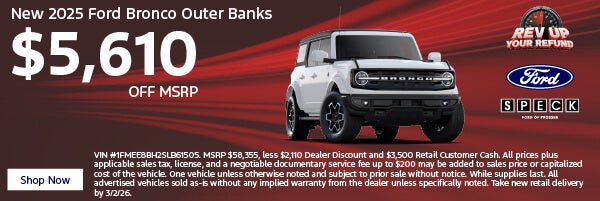 $5,610 off msrp on a new 2025 ford bronco