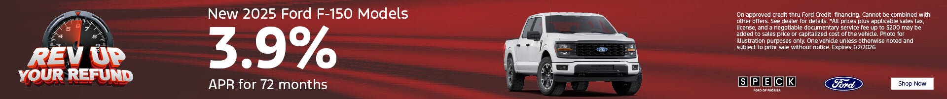 3.9% apr for 72 months on ford f-150 models