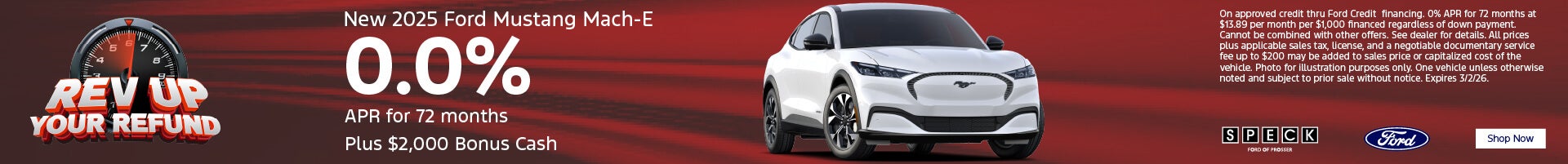 0 apr for 72 months on new 25 ford mustang mach-e