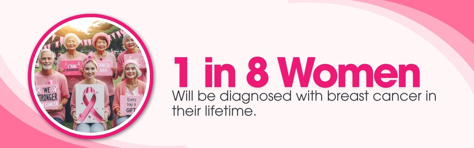 1 in 8 women will be diagnosed with breast cancer in their lifetime